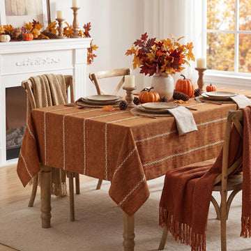 Fall Caramel Square Tablecloth, 60×60 Inch, Farmhouse Decor