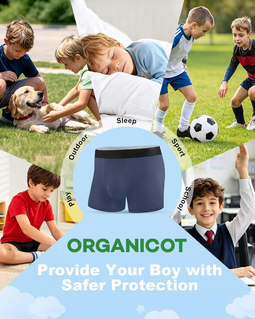 Organic Cotton Boys Underwear Boxer Briefs 6 Pack Comfort