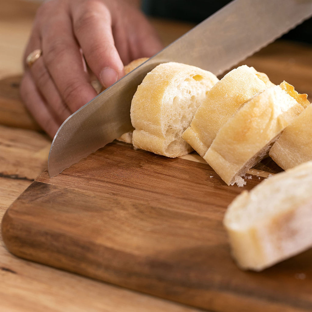 Acacia Wood Cutting Board and Chopping Board with Handle for Meat, Cheese Board, Vegetables, Bread, and Charcuterie