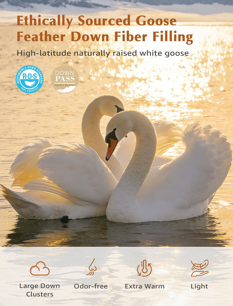 Organic Goose Feather Down Fiber Comforter California King Size