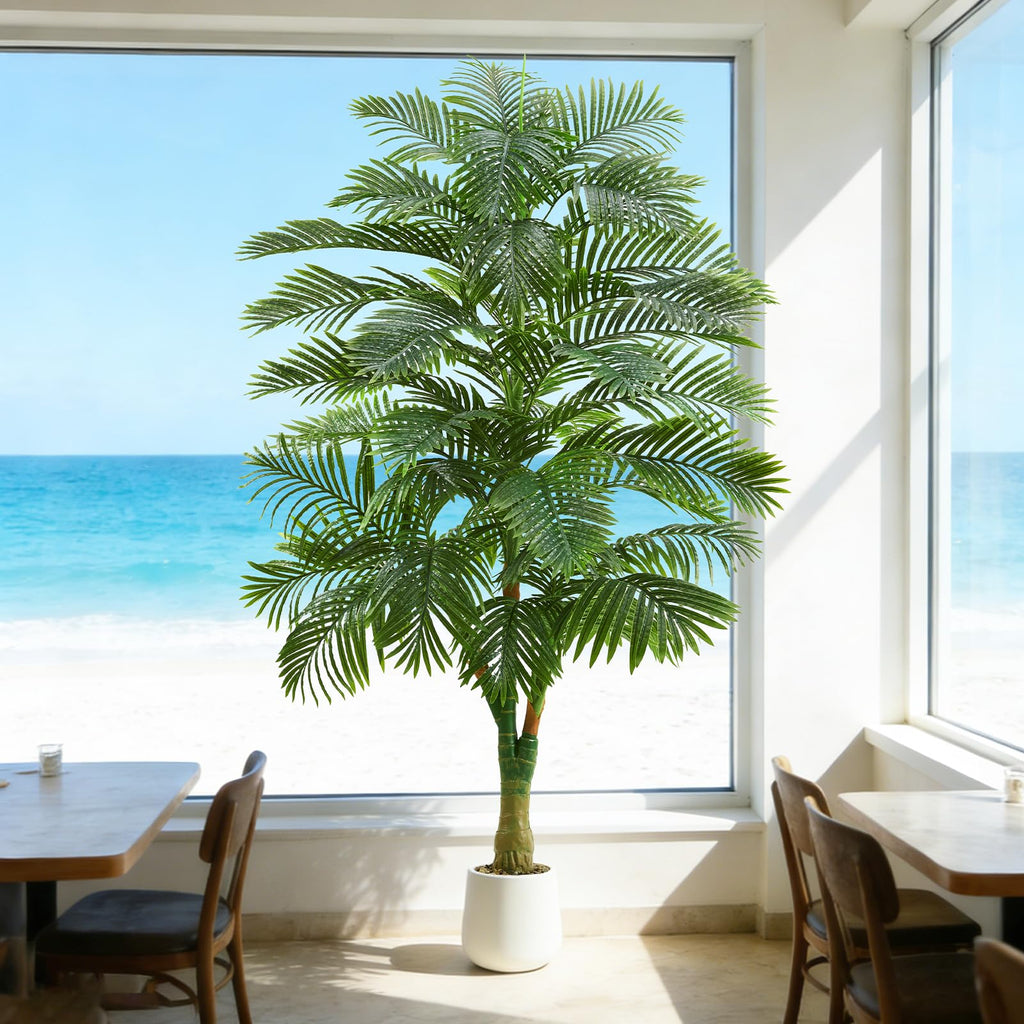 Artificial Golden Cane Palm Tree 7FT, Tropical Large Fake Plants