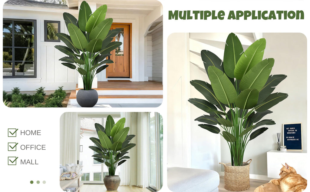 Artificial Bird of Paradise Tree 7FT with 19 Thick Matte Leaves
