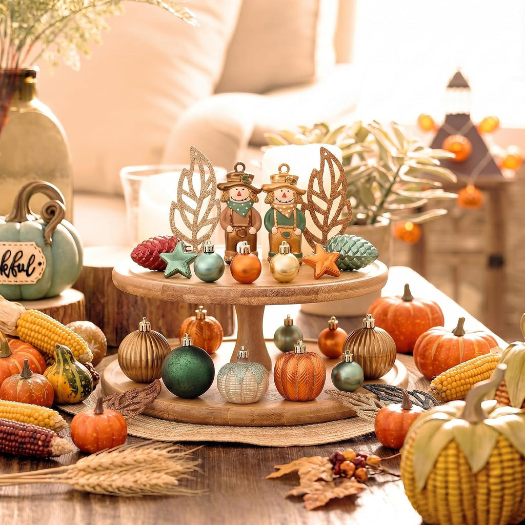 Fall Ornaments Shatterproof Tree Decorations - Set of 50
