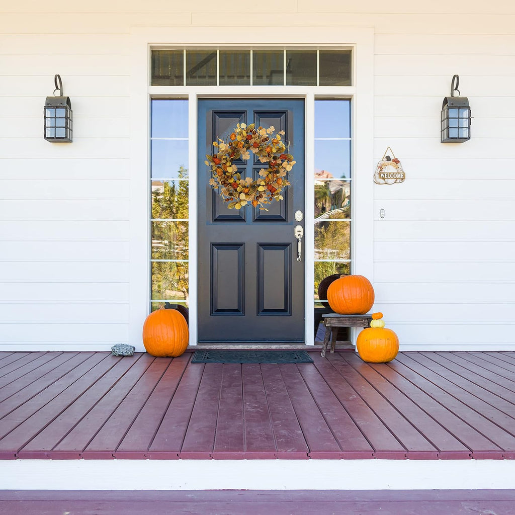 Artificial Fall Wreath for Front Door Autumn Wreath Decor