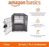 Portable, Foldable Metal Wire Dog Crate with Removable Tray, Single Door, Divider Panel, Quick Setup, 30 x 19 x 21 in