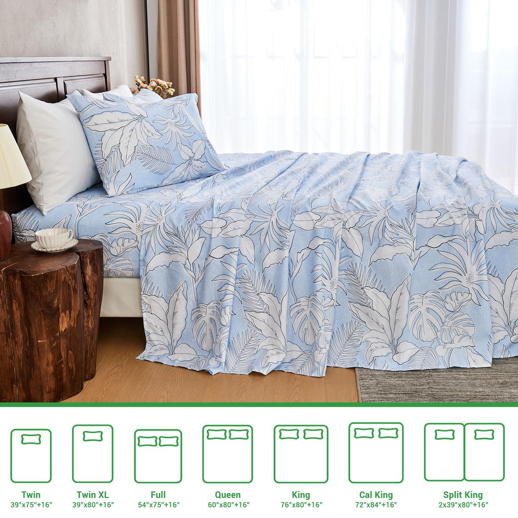 4PC Deep Pocket Queen Sheet Set Fit 16", Breathable Microfiber Soft Queen Size Sheet Set, Hotel Style Bed Sheet Set