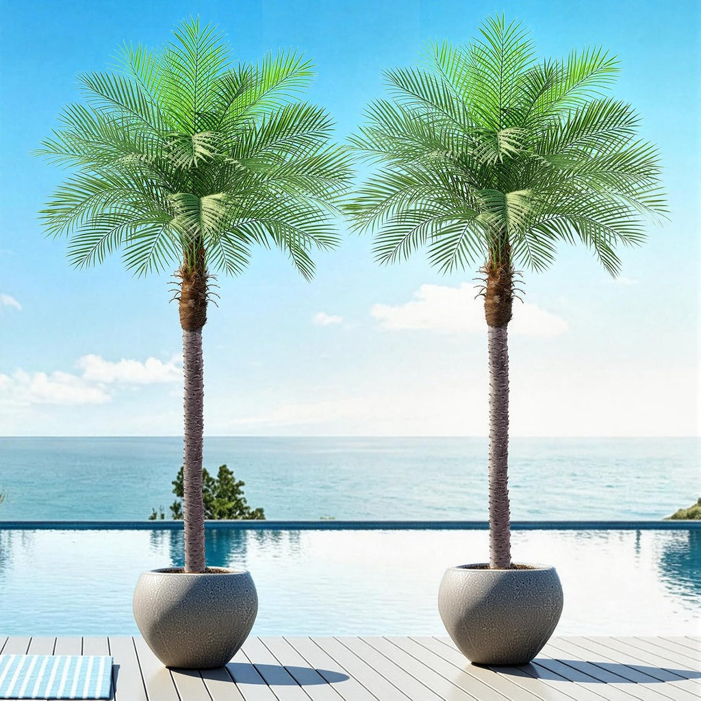 9ft Artificial Phoenix Palm Tree, Faux Coconut Silk Tropical Fake Palm Plant for Indoor Outdoor Home Office Patio