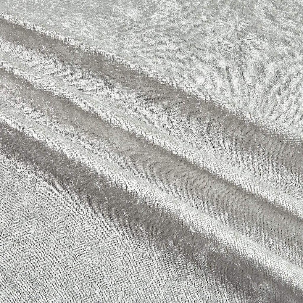 60" Wide - 100% Polyester Panne Velvet - Perfect for backdrops, Clothing, Home Furnishing and Many More. (Silver, 1