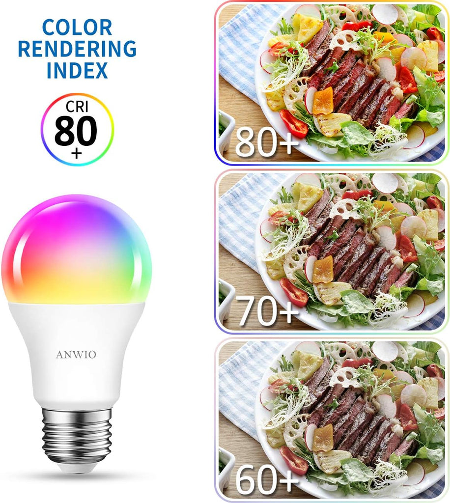 A19 Smart Light Bulbs, 8.5W (60W Replacement), 806 Lumens, 2 Pack