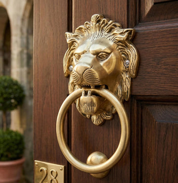 Brass Lion Door Knocker Knockers Gate Knocker Door Accessories (Lion 6")