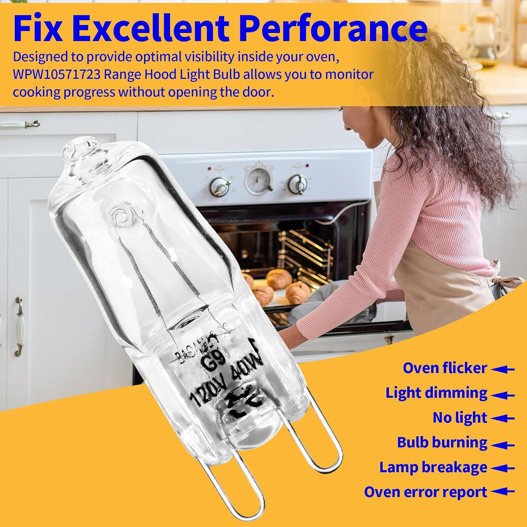 Range Hood Light Bulb 120V 40W G9 Replacement