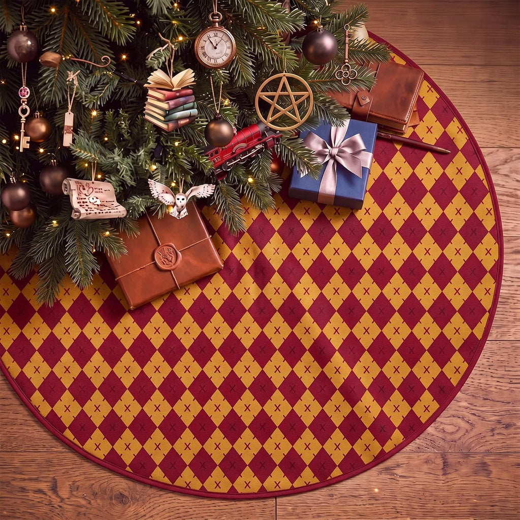 Academic Christmas Tree Skirt 48 Inches Large Burlap Double Layer Plain Academic Style Tree Skirts Rustic Jute