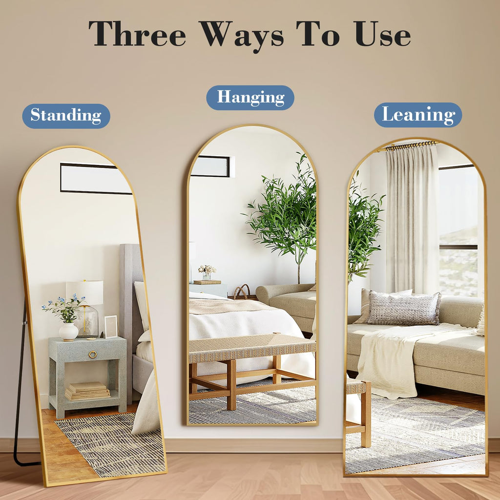 Arched Mirror Full Length Floor, 59x16 Inch Full Body Standing Mirror