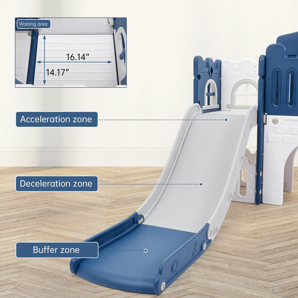 Toddler Slide 8in1 Indoor Outdoor Playset Age1-3 Blue