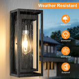 15" Large Outdoor Light Fixture Wall Mount, Matte Black Outdoor Sconce Lights, Modern Waterproof Exterior Porch Lights with Clear Glass Shade for Front Door, Garage, 1 Pack A123-B0D9VV7HSX