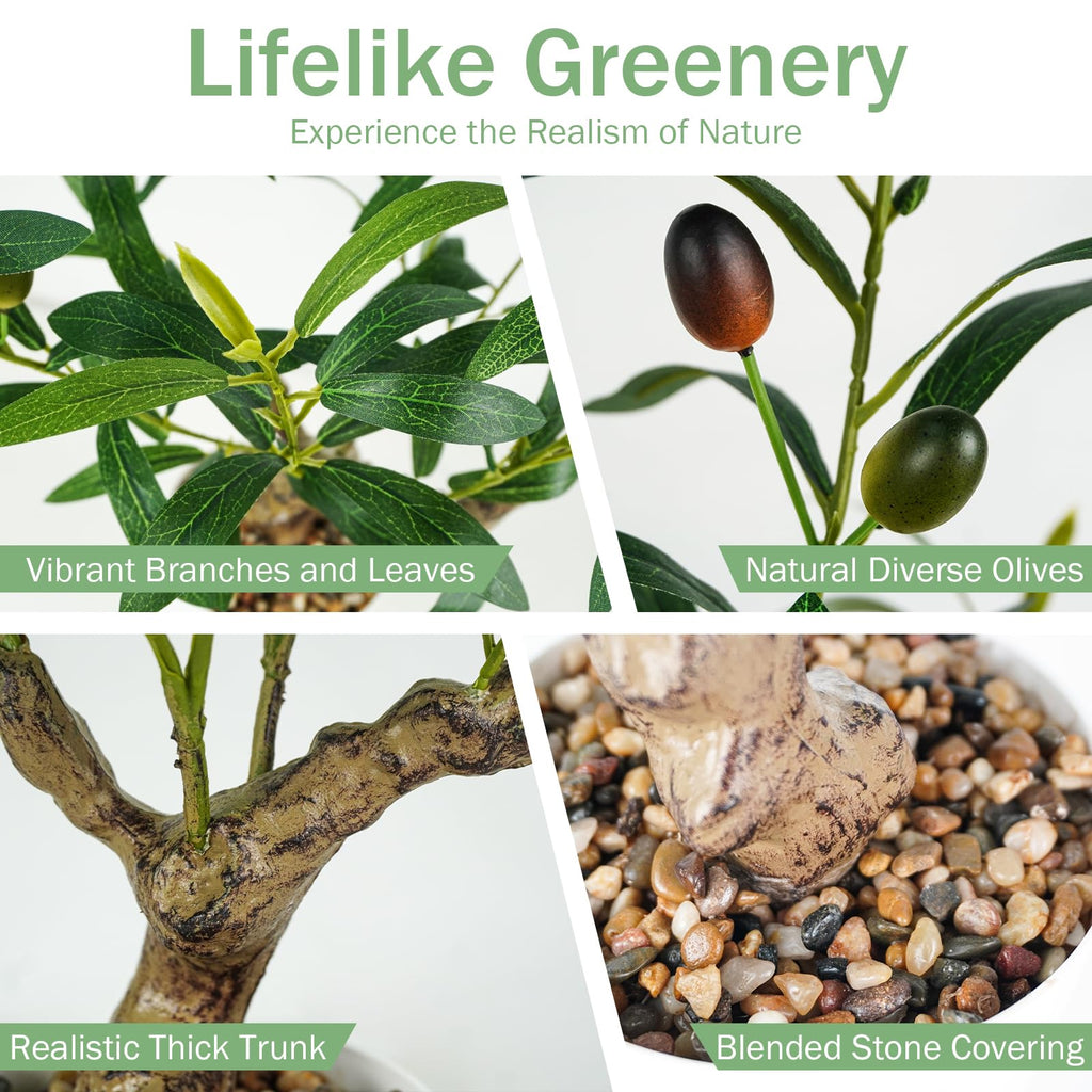 Artificial Olive Tree 2FT, Faux Potted Tree Indoor