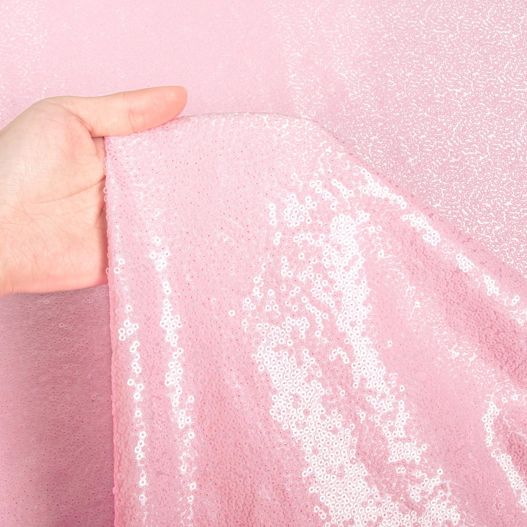 Blush Pink Sequin Fabric 15FT 5 Yards Sequins Fabric for Sewing Glitter Material by The Yard Pink Sparkle Fabrics for