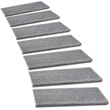 Bullnose Carpet for Wooden Steps Indoor Grey 7 Pcs