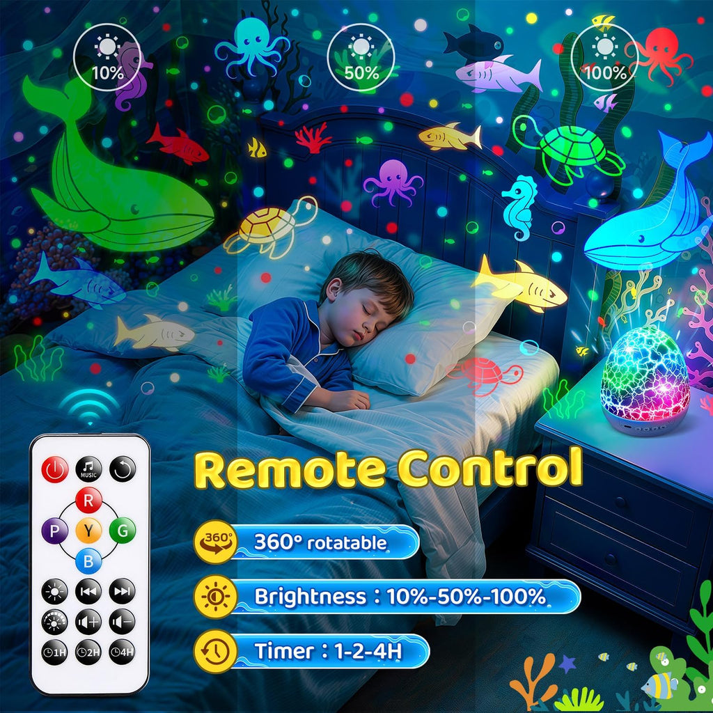 Star Projector Night Light for Kids, 6 Films & 15 Lullabies White Noise Sound Machine, Sensory Toys for Boys