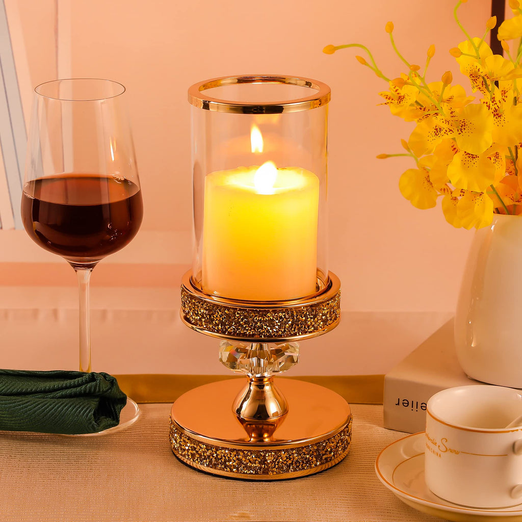 Candle Holder, Pillar Candle Holders, Crystal Candlesticks Holder for Wedding, Parties, Events, Chirstmas, Home Decor