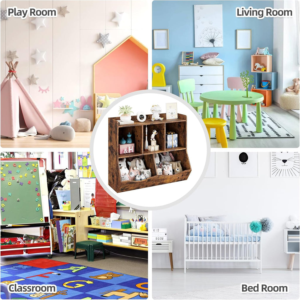 Toy Bookshelf and Bookcase, Multi Shelf with Cubby Organizer Cabinet for Storage Books and Toys