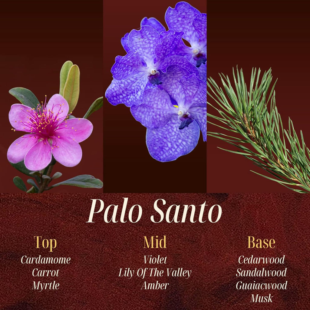Palo & Santo Scented Candle | 90-Hour Burn, 16.6 oz | Long-Lasting for Mood Healing and Gifting | Natural Non-Toxic