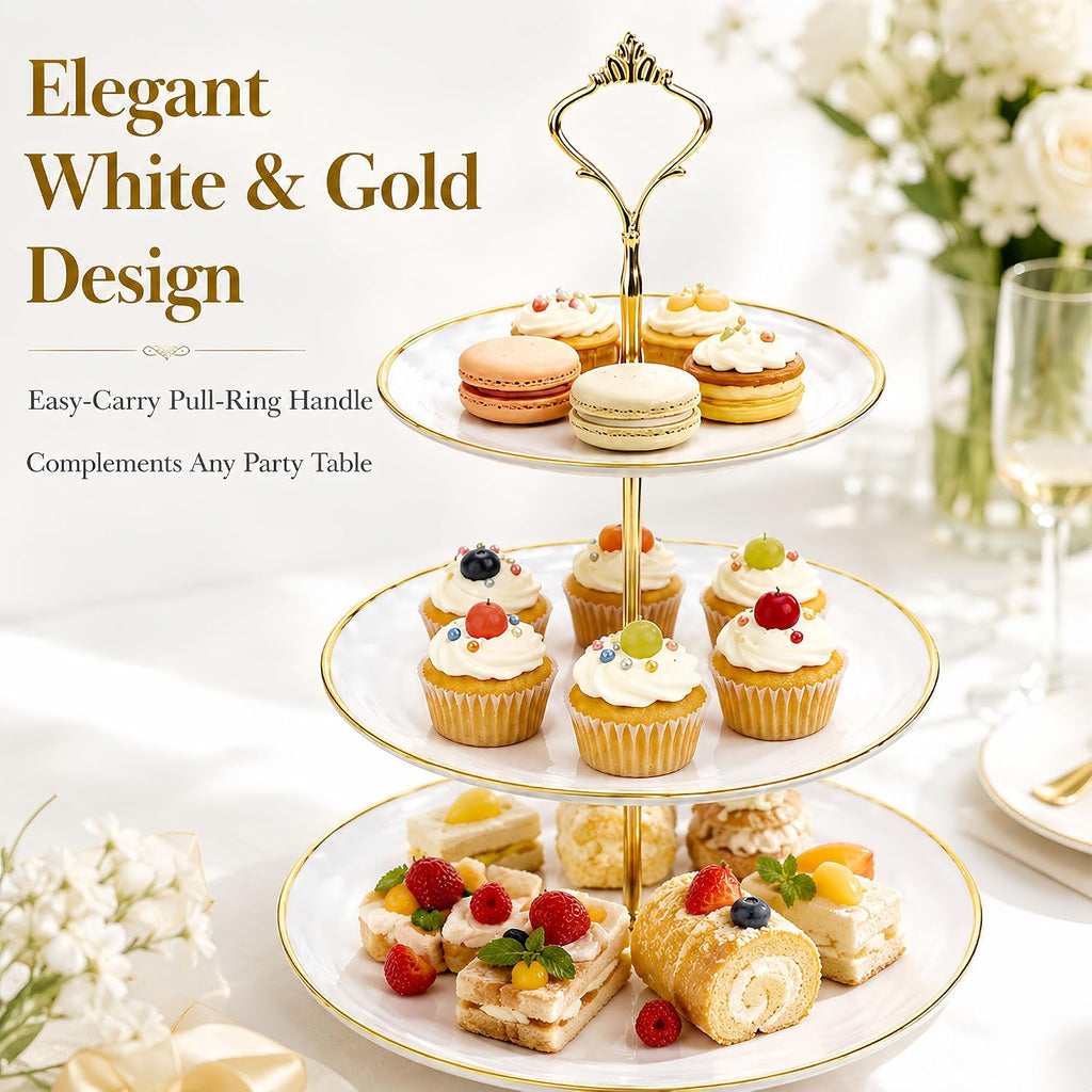 Cupcake Stand, Tiered Serving Tray for Dessert Display - Set of 3
