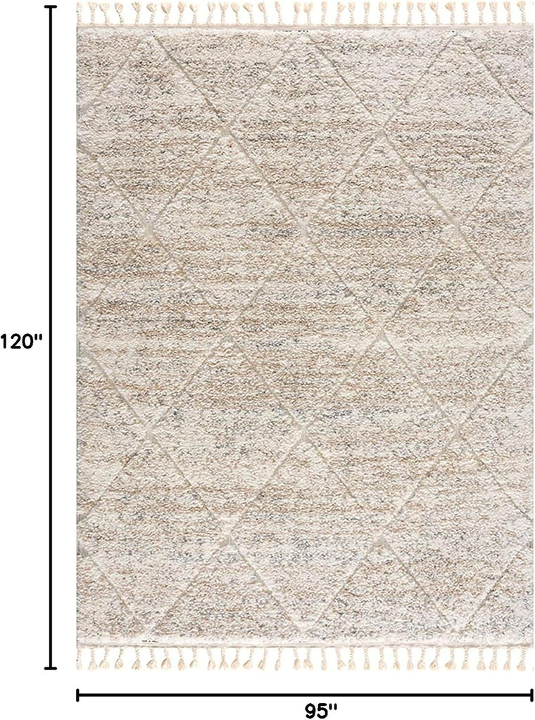 Madison Park Sophia Woven Turkish Area Rugs, Diamond Trellis with Tassel, Indoor Dining Accent Modern Home Décor