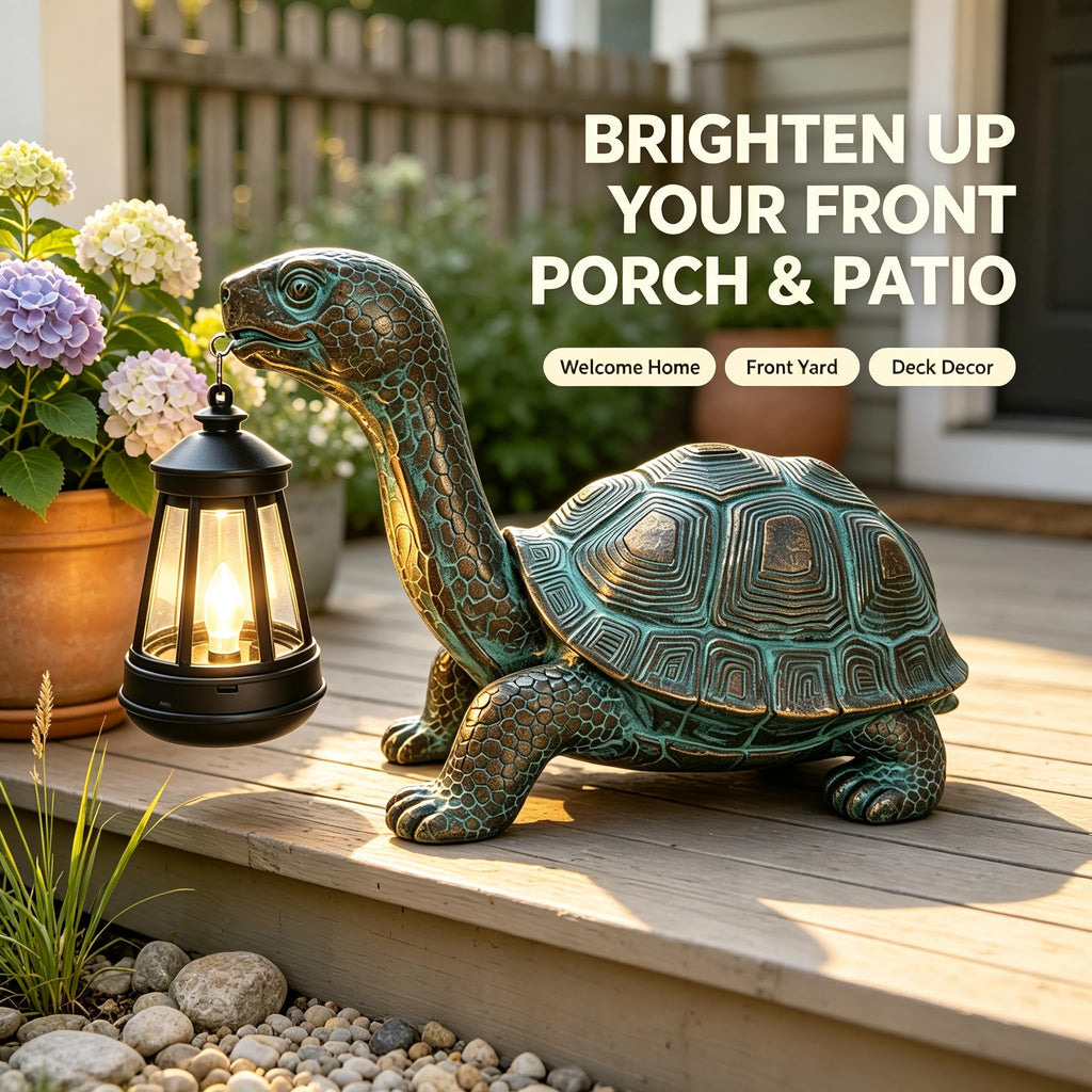 Solar Turtle Garden Statue with Hanging Solar | Casa Home Living