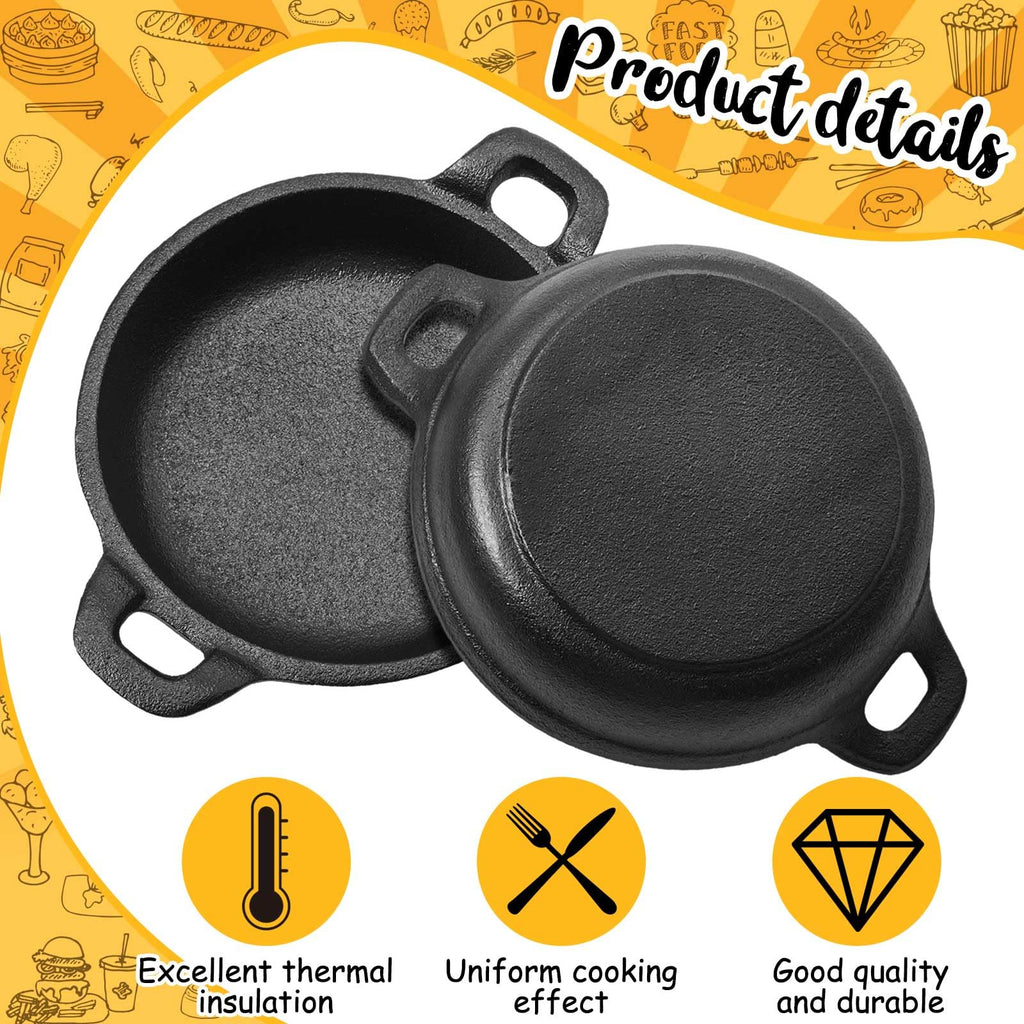 1 Pack Mini Cast Iron Skillets 5 x 5 x 1.3 Inch Pan Ramekin Set