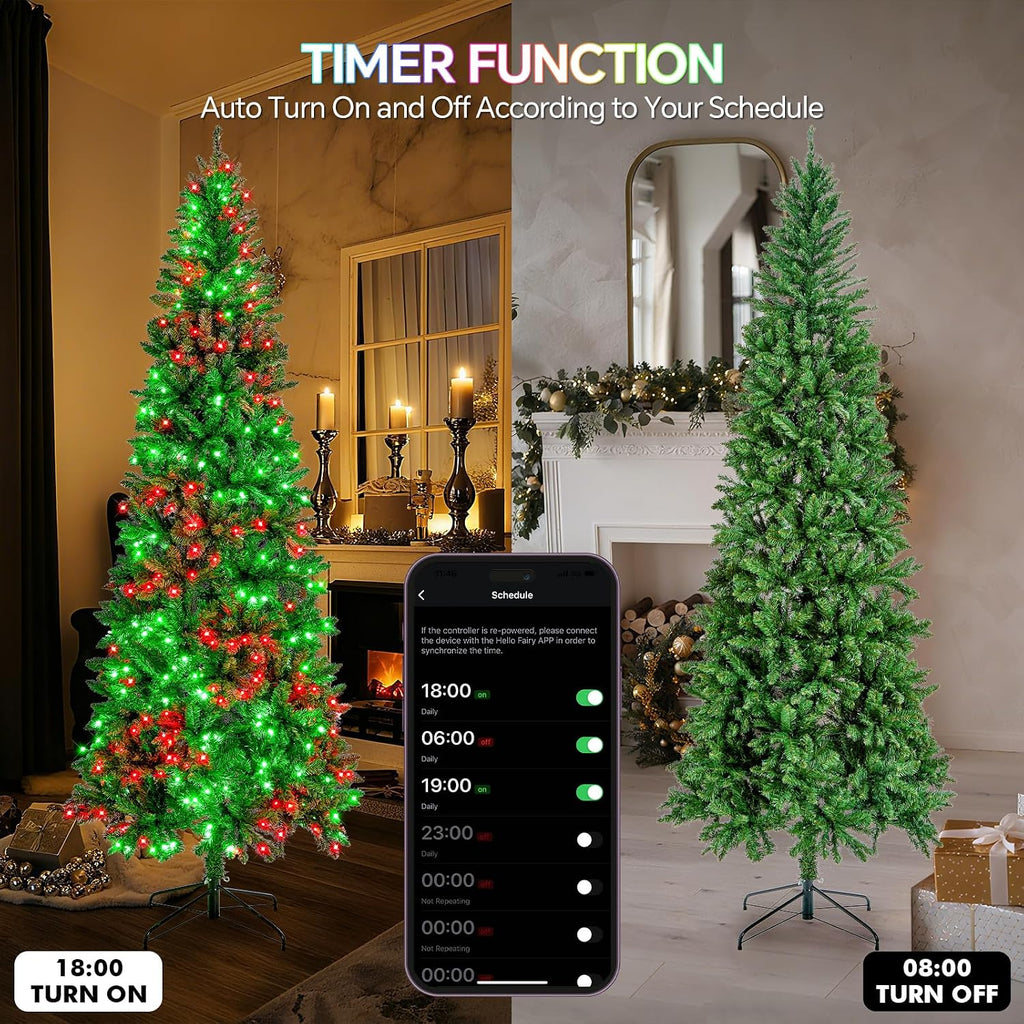 9 FT 550 LED Lights Smart Prelit Pencil Christmas Tree