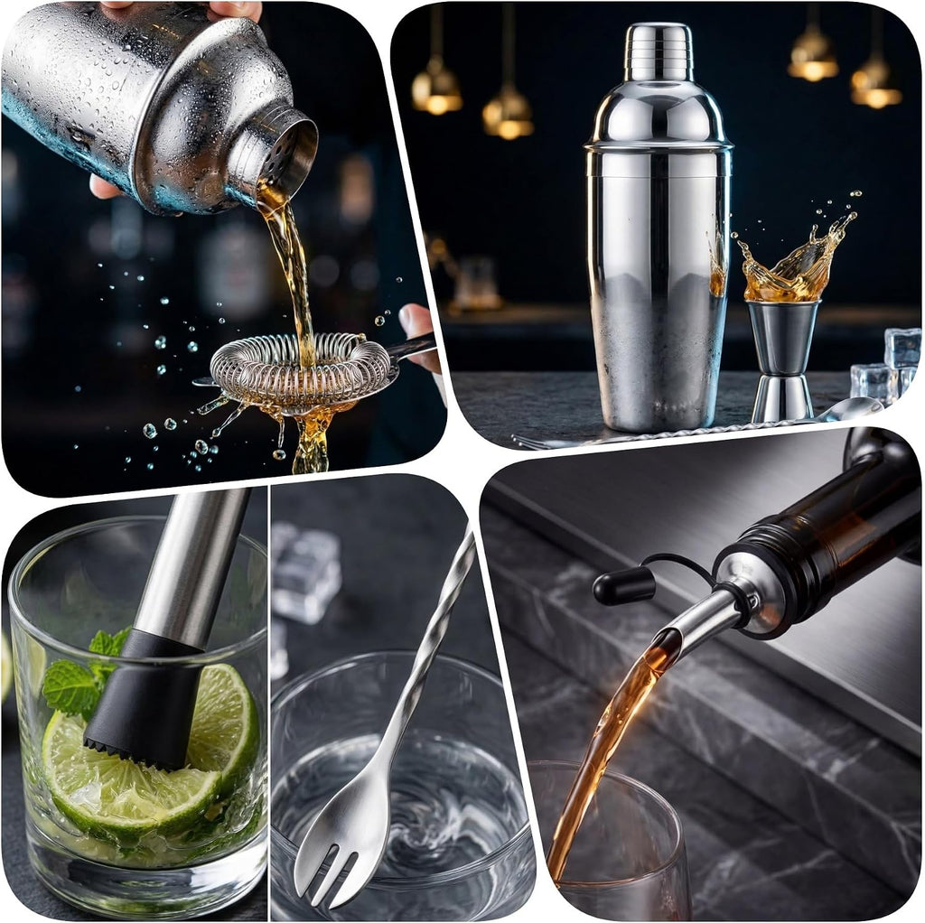 Cocktail Shaker Set, 7-Piece Bartender Kit, Mixology Kit, Bar Set - Set of 7