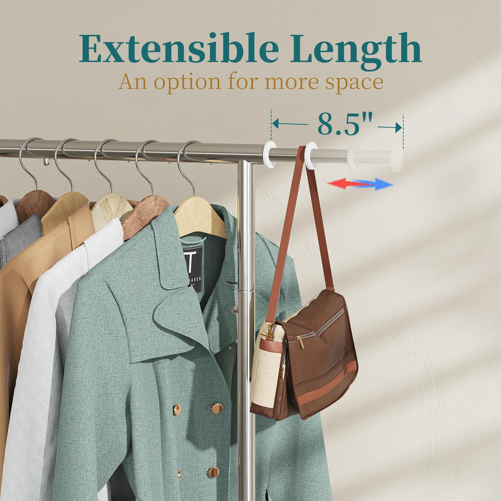 Trending Clothing Garment Rack, Extendable Clothes Organizer, Chrome