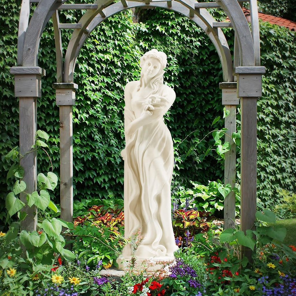 51" Large Nymph Garden Statue, Goddess of Spring Flowers Outdoor