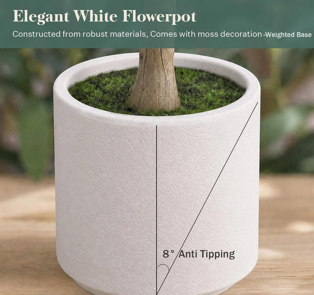 6FT Olive Trees Artificial Indoor, Fake Olive Tree with Heavy White Planter