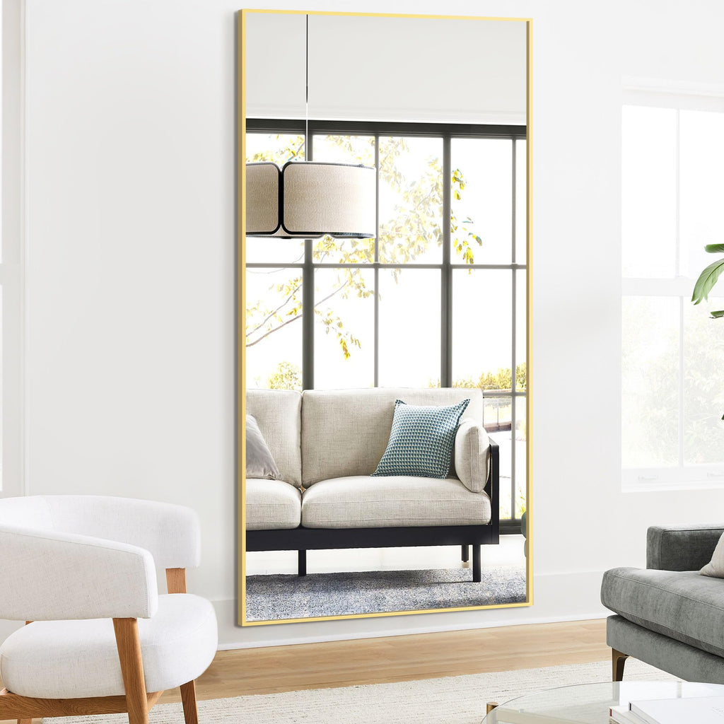 Full Length Floor Mirror 75"x35", Large Standing Body Mirror, Gold