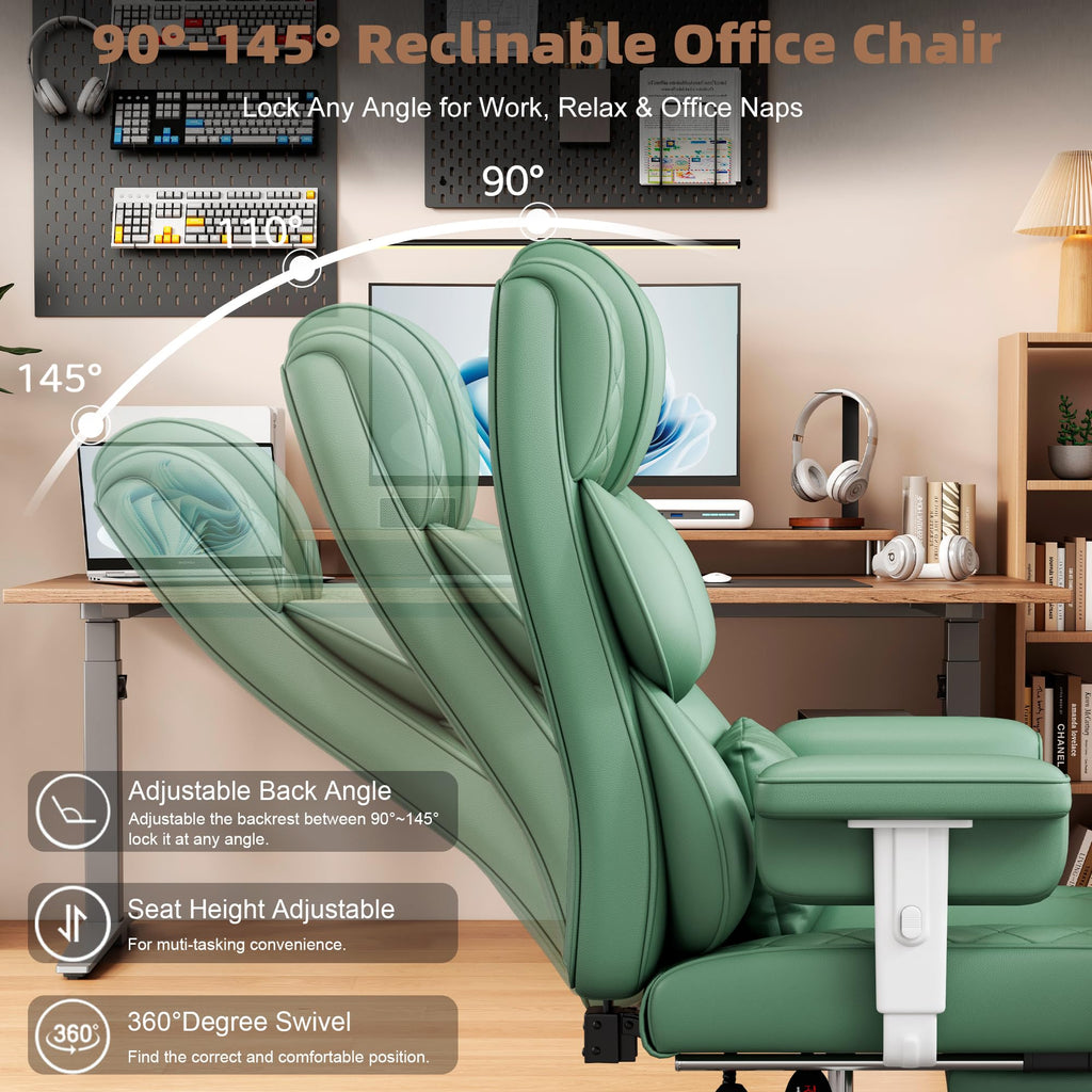 Office Chair, Desk Chair with Soft Adjustable Armrests, Ergonomic High Back Gaming Chair with Lumbar Support
