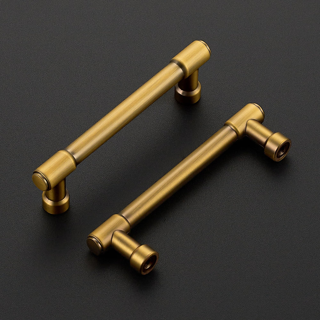 Brushed Brass Kitchen Pulls Cabinet Handles 3-3/4 Inch 10 Pack