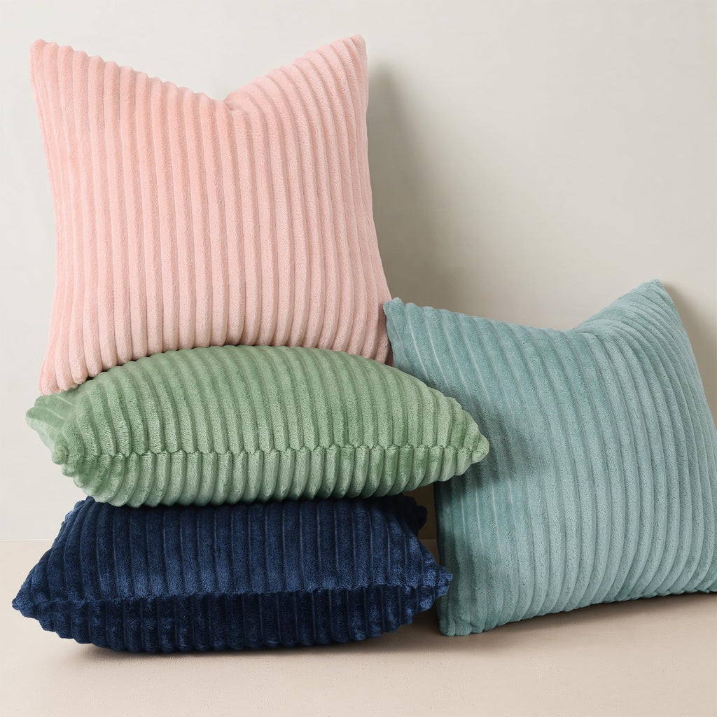 Fall Soft Sage Green Flannel Throw Pillow Covers 20X20 Set of 2