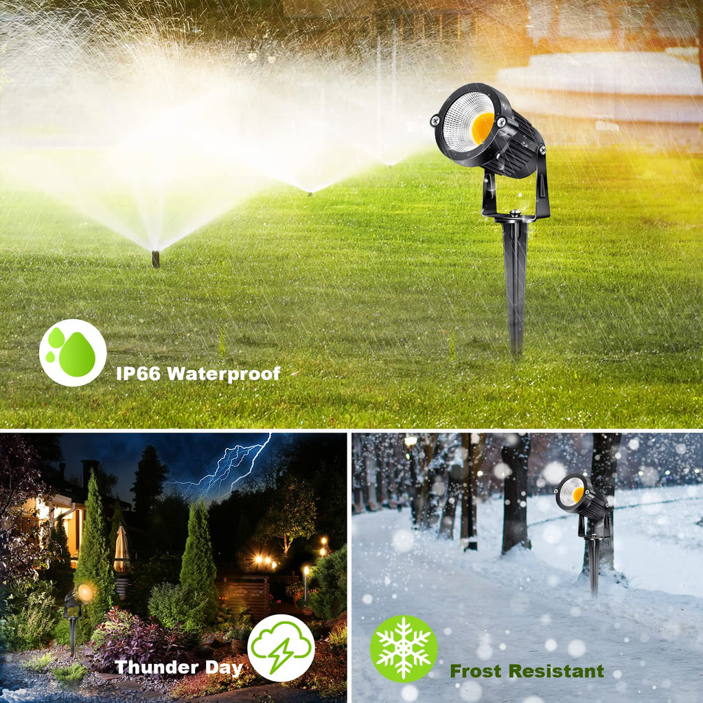 5W Low Voltage Landscape Lights Outdoor 12V AC/DC LED Landscape Lighting 3000K Warm White Waterproof Garden
