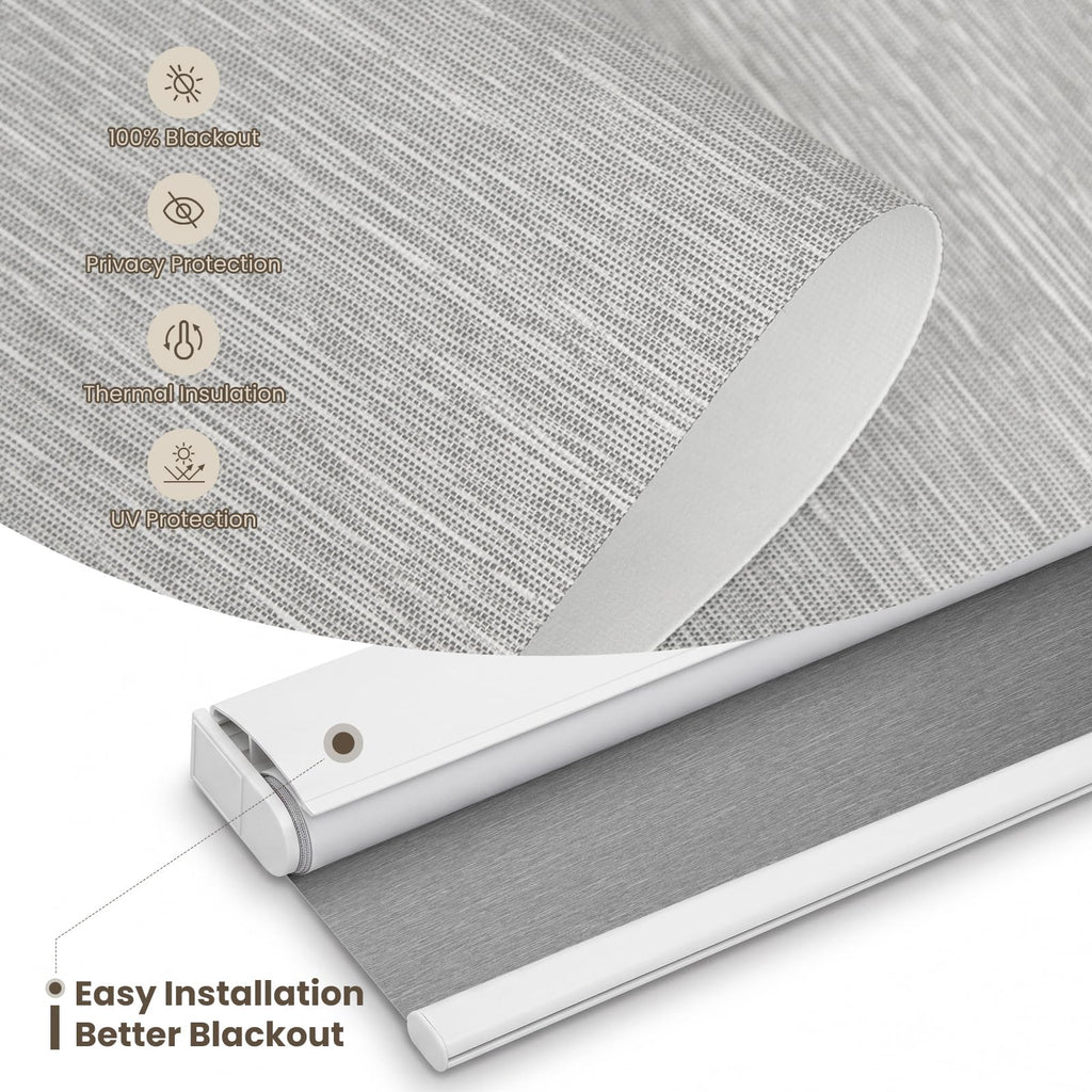 Motorized Blinds with Remote, Smart Roller Shades, Grey, "