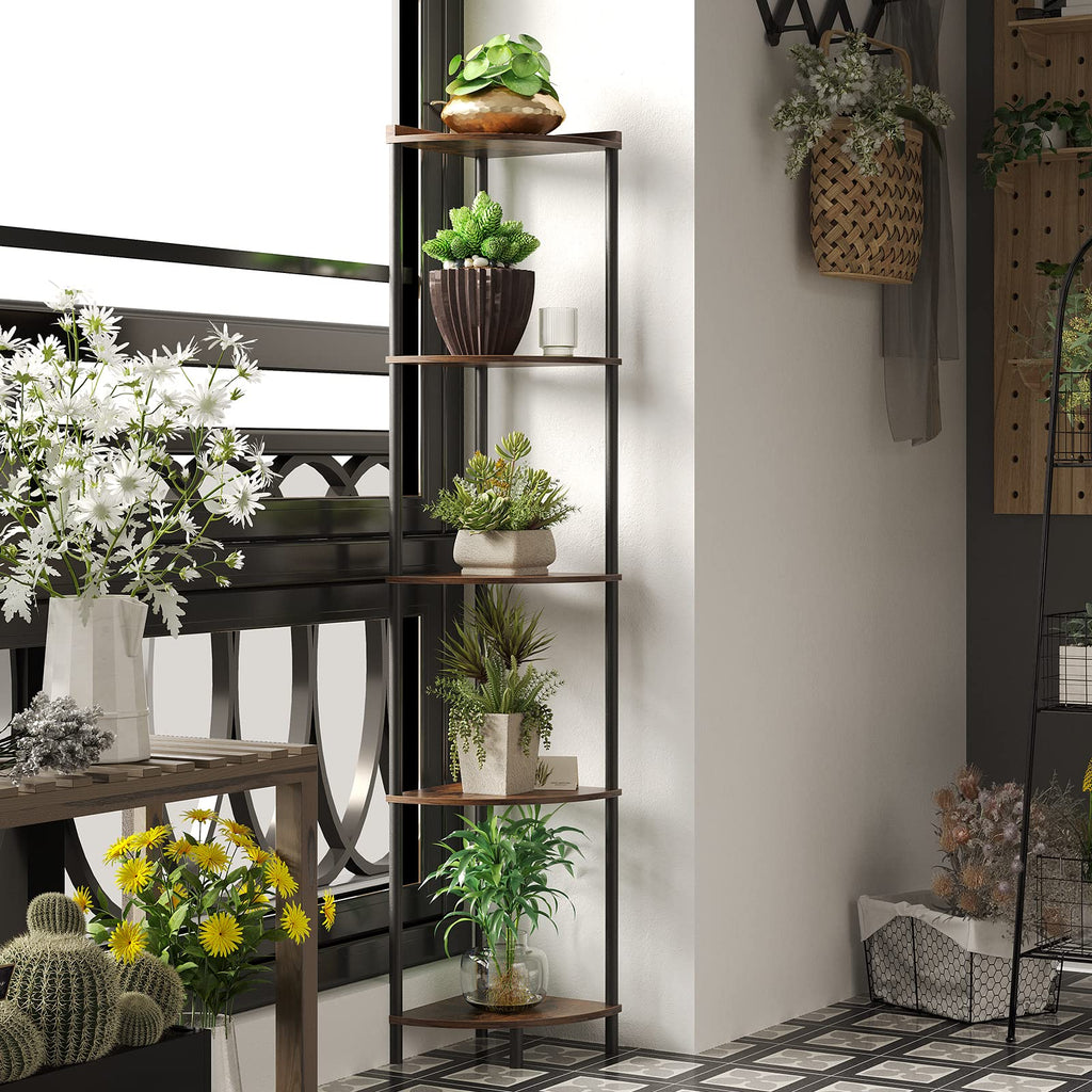 5 Tier Corner Shelf, 65" Tall Corner Shelves Decor