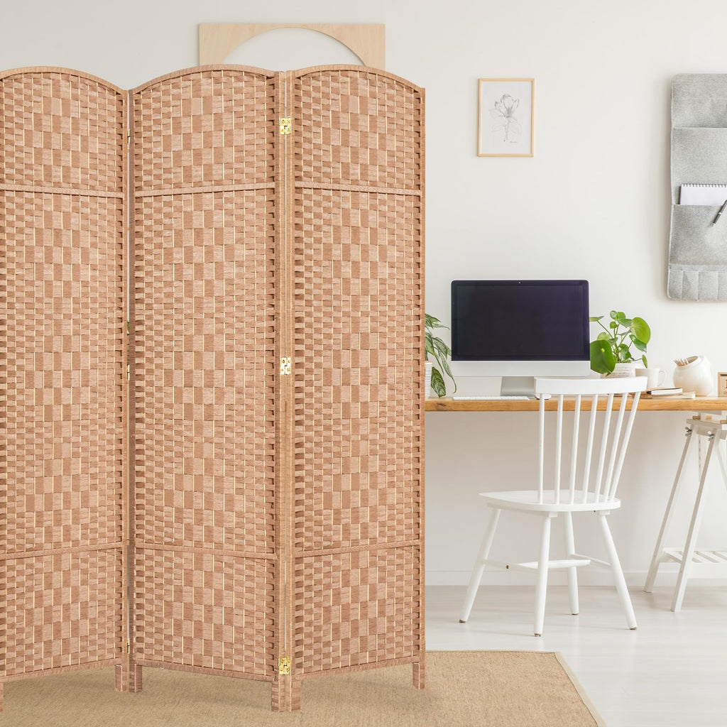 Room Divider Panel, 3 Panel Partition Room Dividers Screen, Natural
