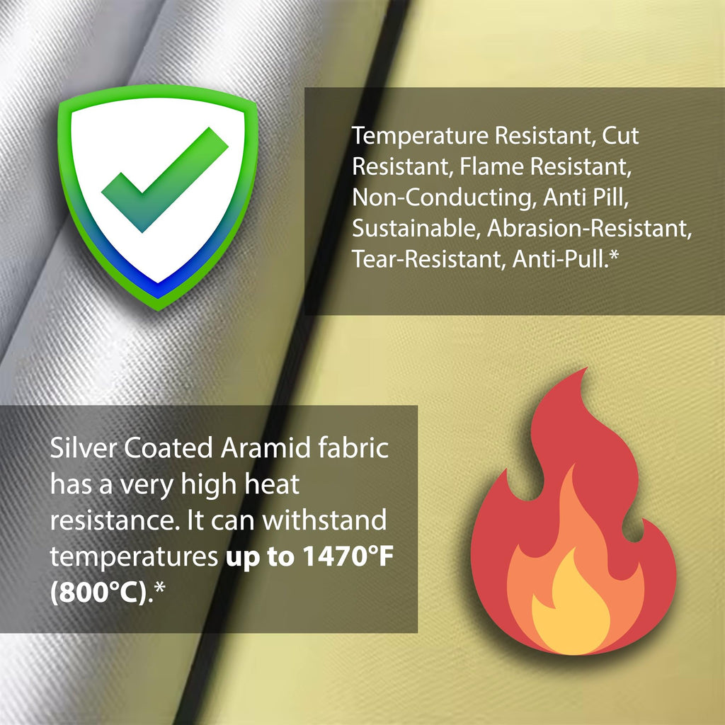 Flame Resistant Aramid Silver Coated Fabric para Aramid 1500D Temperature Resistant Cut Resistant Fire