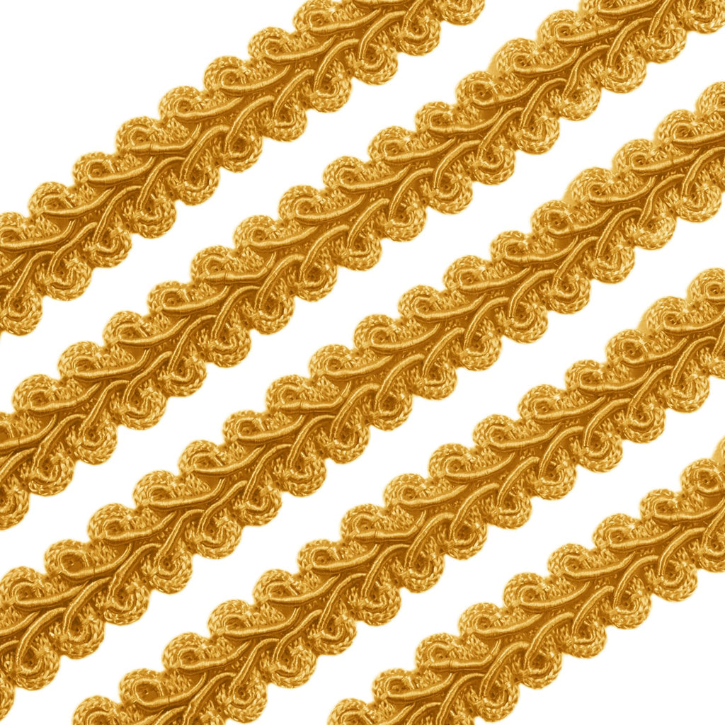 Gimp Braid Trim, Deep Gold, 1/2 Inch Wide 14 Yards