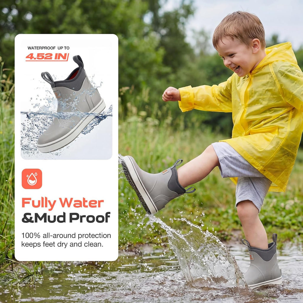 Kid's Waterproof Deck Boots for Toddlers Boys and Girls