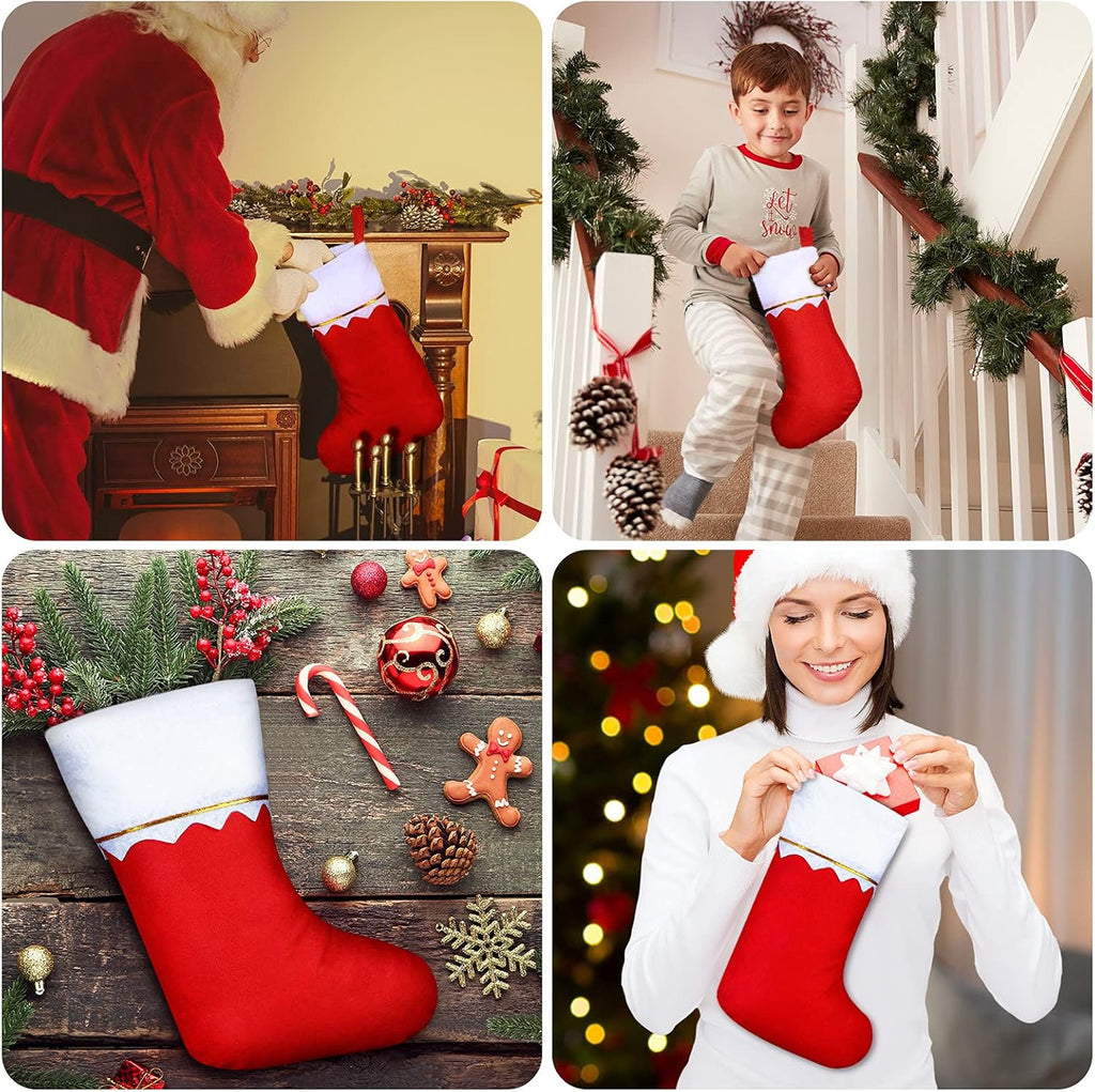 Christmas Stockings Bulk 15 Inch Felt, Red - Set of 36
