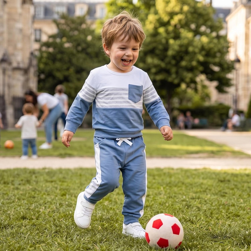 Toddler Boy Clothes Baby Patchwork Sweatshirt Pants 2Pc Set