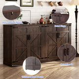 Sideboard Buffet Cabinet with Storage - 65 Inch Farmhouse Kitchen Pantries Sideboard Cabinets with Adjustable Shelves