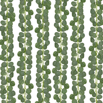 84Ft Eucalyptus Garland,Artificial Eucalyptus Leaves Table Greenery Garland Wreath Vines for Wedding Party - Set of 12